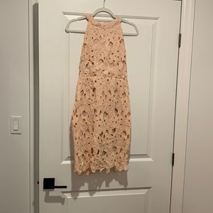 Light pink lace halter dress. Size 8